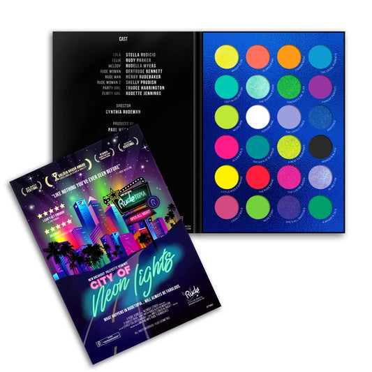 RUDE Cosmetics City of Neon Lights 24 Vibrant Pigment & Eyeshadow Palette