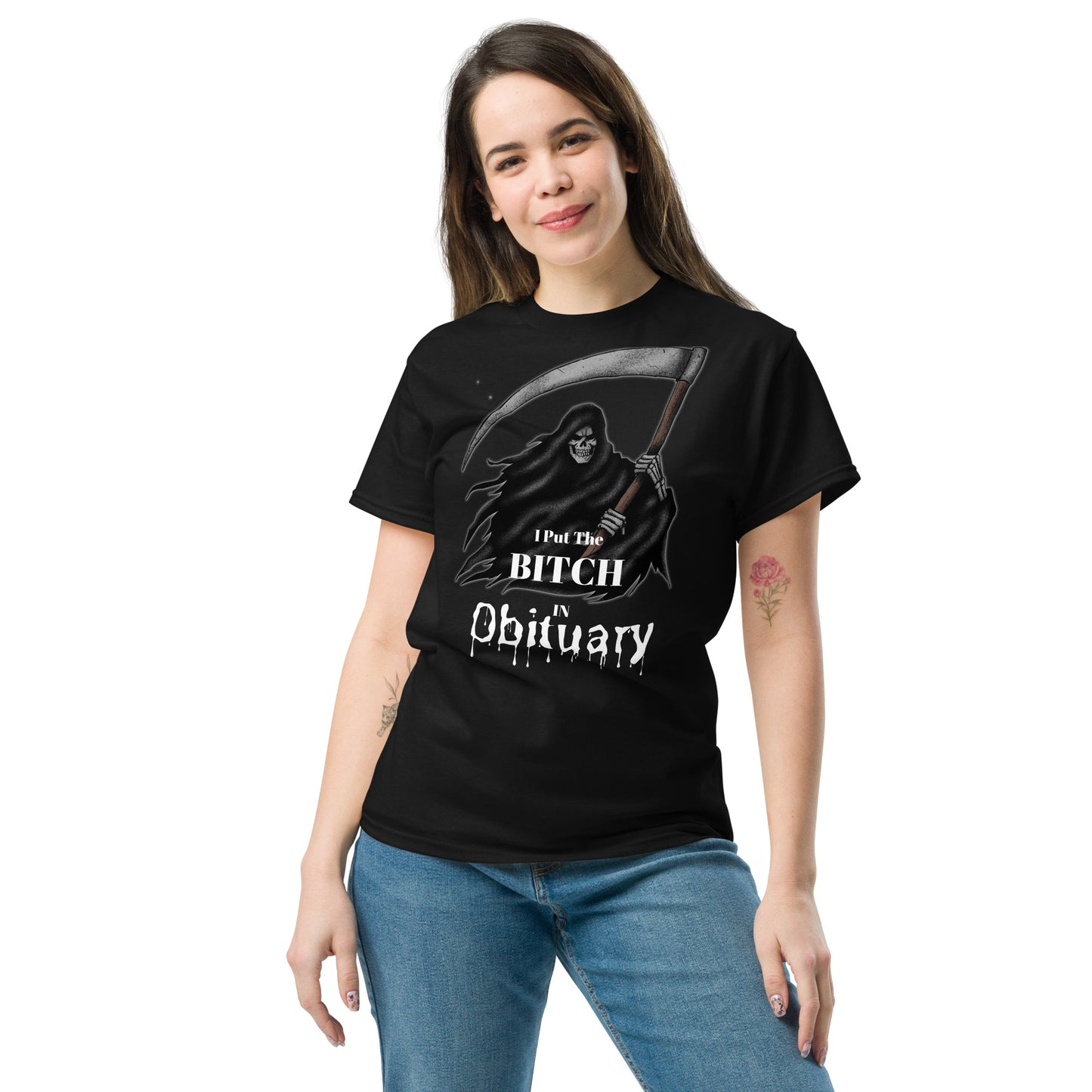 I Put the Bitch in Obituary Classic Tee
