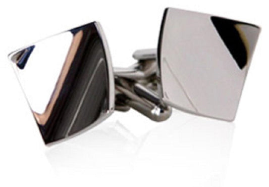 CLEARANCE - Curved Square Gunmetal Cufflinks