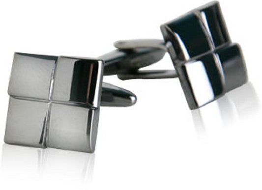 CLEARANCE - Square on Square Gunmetal Cufflinks
