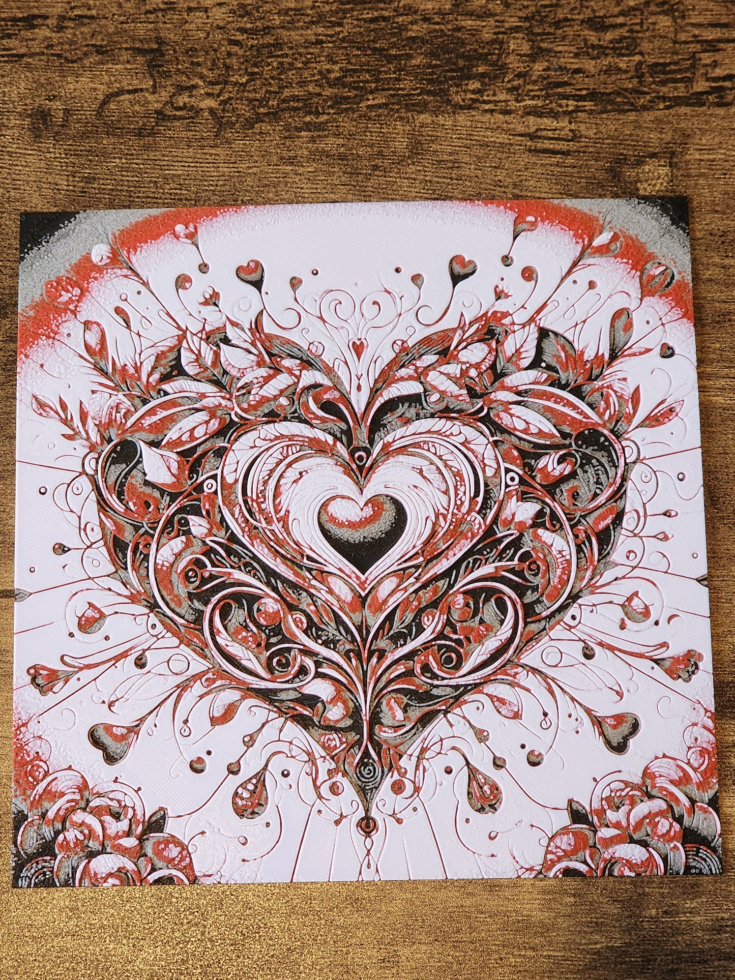 Embellished Heart 3D Printed Picto-Pane