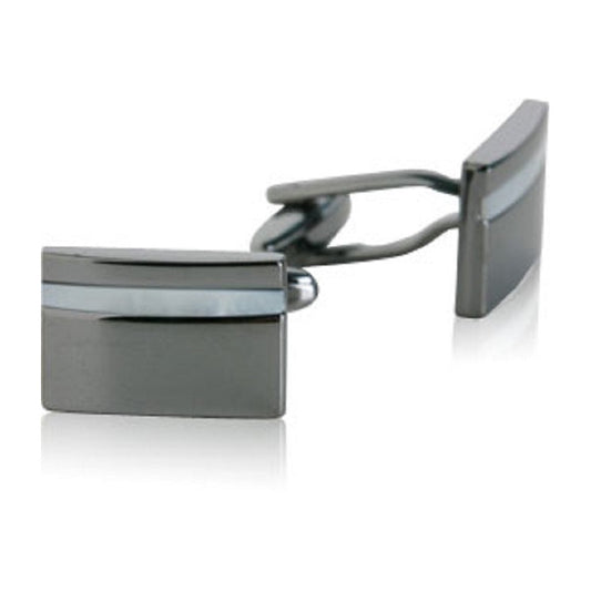 CLEARANCE - Mother of Pearl Gunmetal Cufflinks