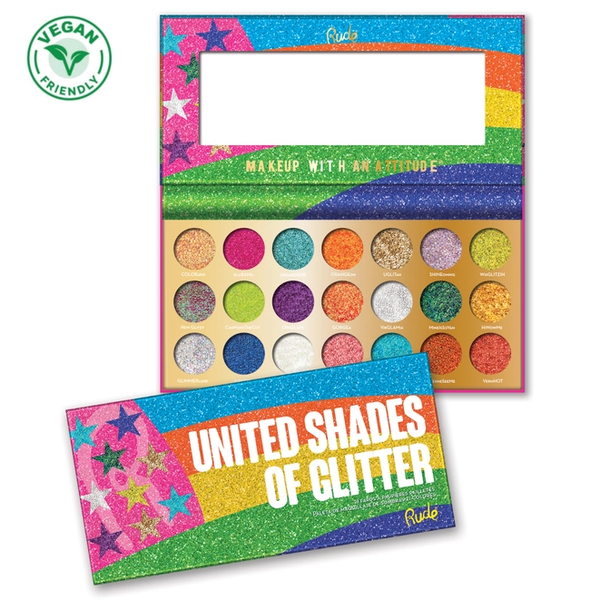 RUDE Cosmetics United Shades of Glitter - 21 Pressed Glitter Palette