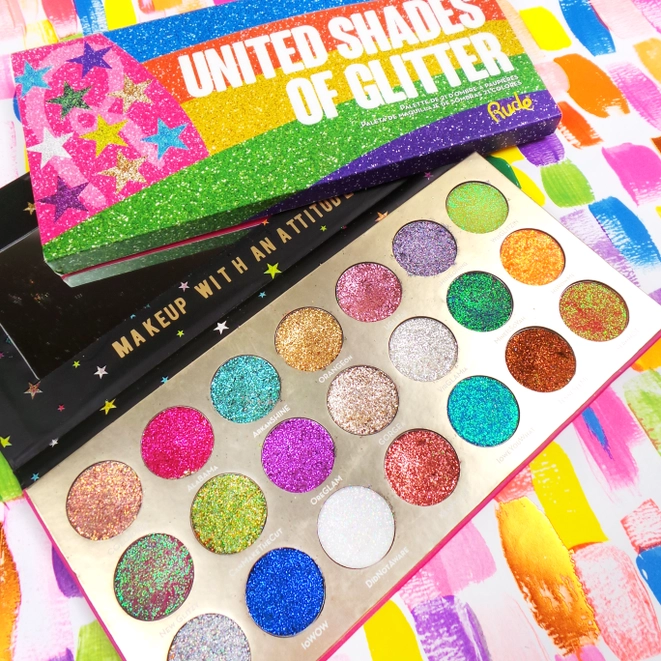 RUDE Cosmetics United Shades of Glitter - 21 Pressed Glitter Palette