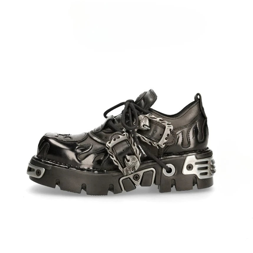 Punk Stitching Skull Buckle Shoes