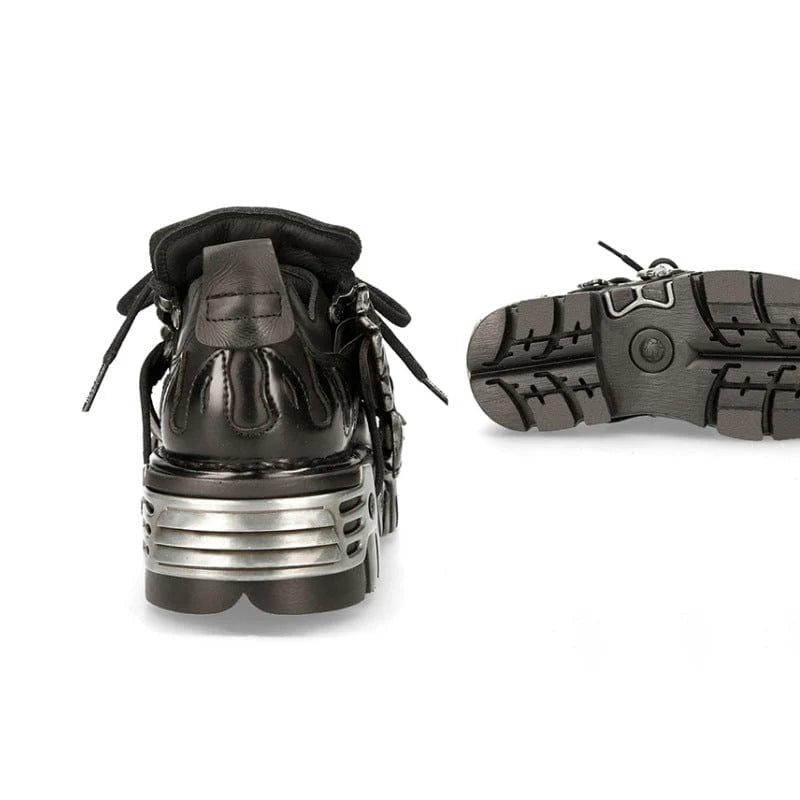 Punk Stitching Skull Buckle Shoes