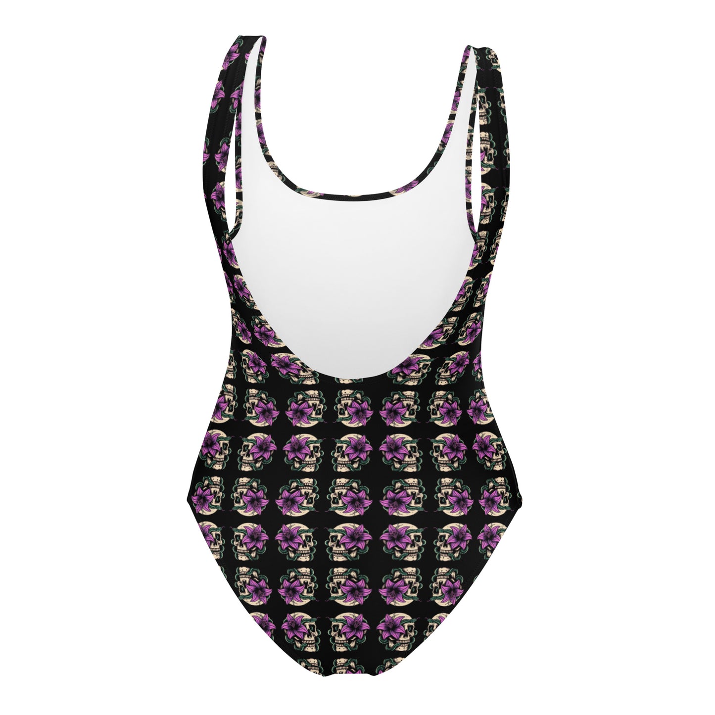 Skull Lily Snake One-Piece Swimsuit