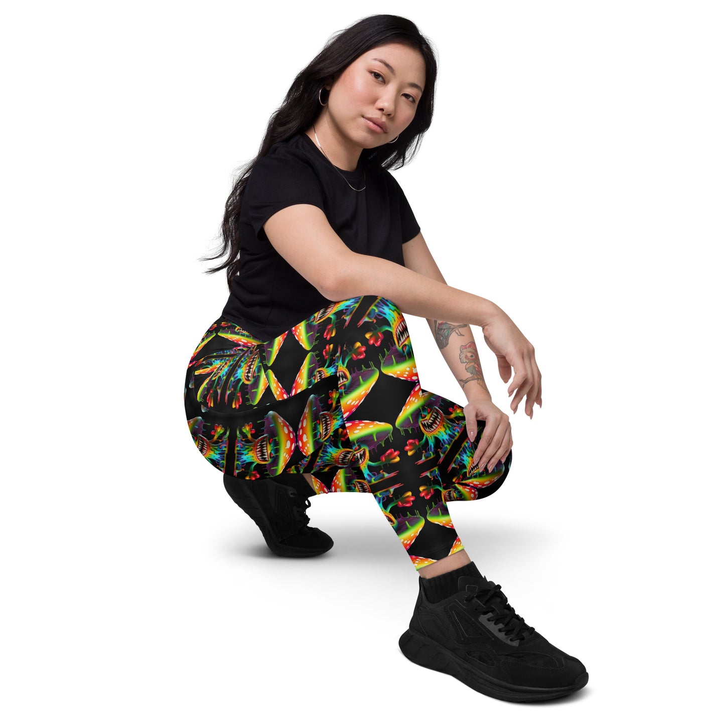 Rancid Mushrooms Crossover leggings with pockets