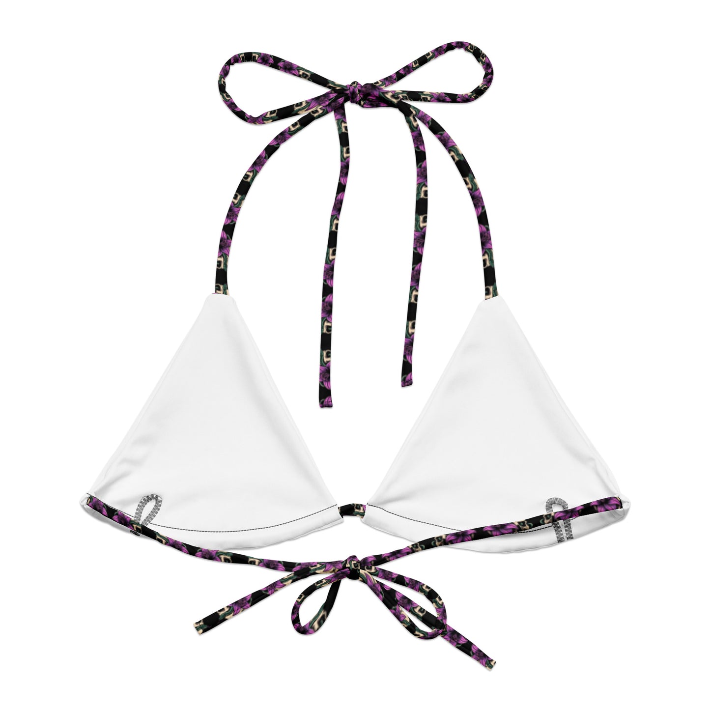 Skull Lily Snake Recycled String Bikini Top