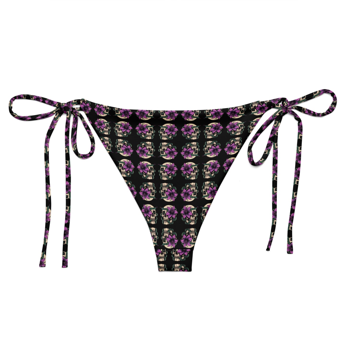 Skull Lily Snake Recycled String Bikini Bottom