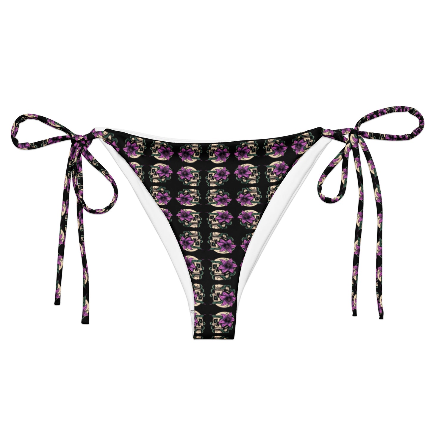 Skull Lily Snake Recycled String Bikini Bottom