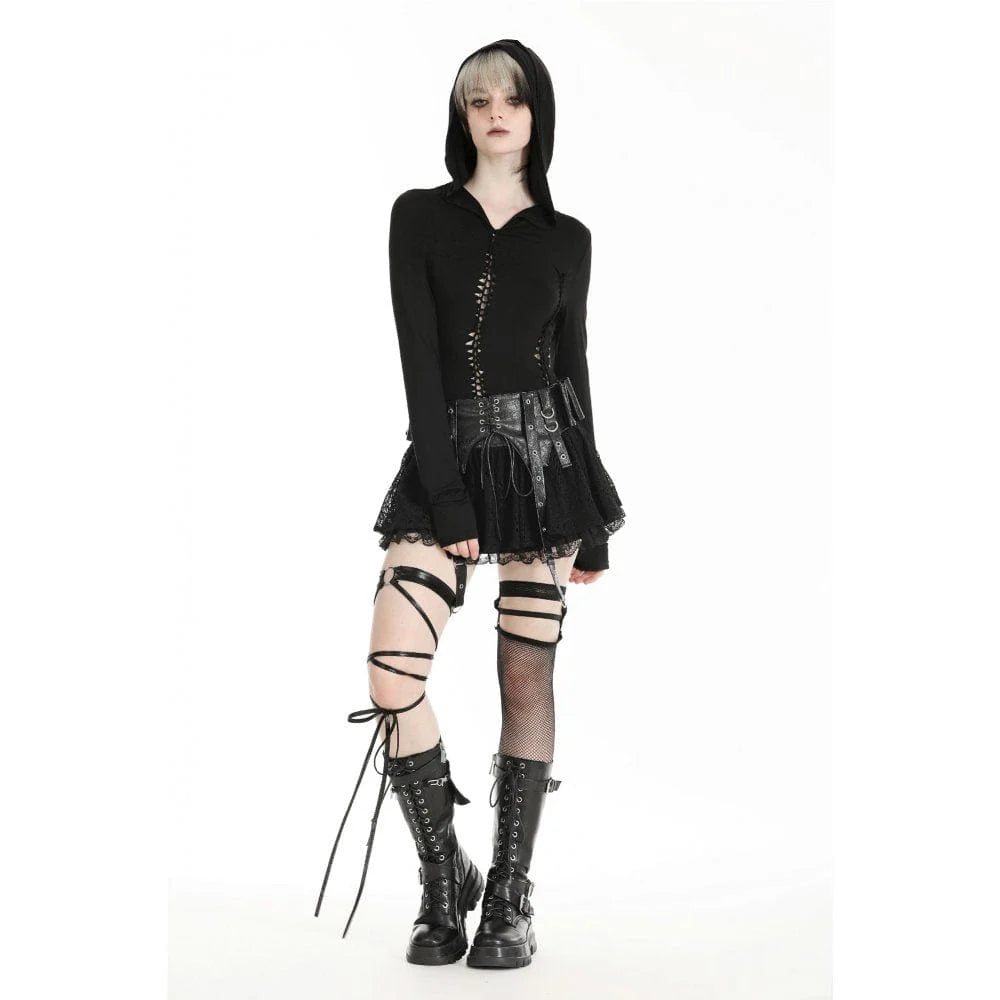 Women's Gothic Ripped Hoodie