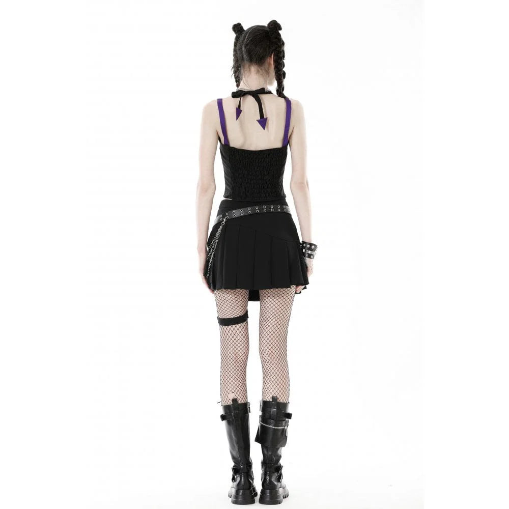 Women's Punk Irregular Strappy Buckle Bustier