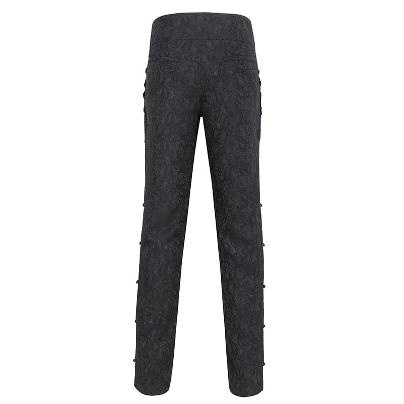 Men's Gothic Floral Embroidered Jacquard Pants