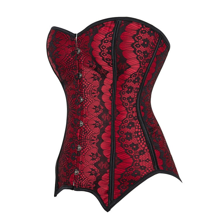 Women's Gothic Lace Splice Overbust Corset