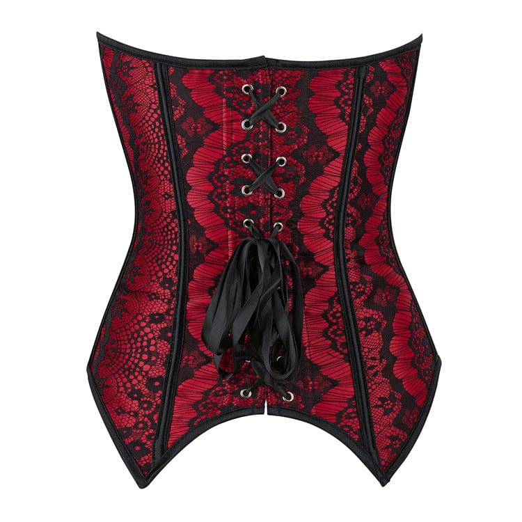 Women's Gothic Lace Splice Overbust Corset