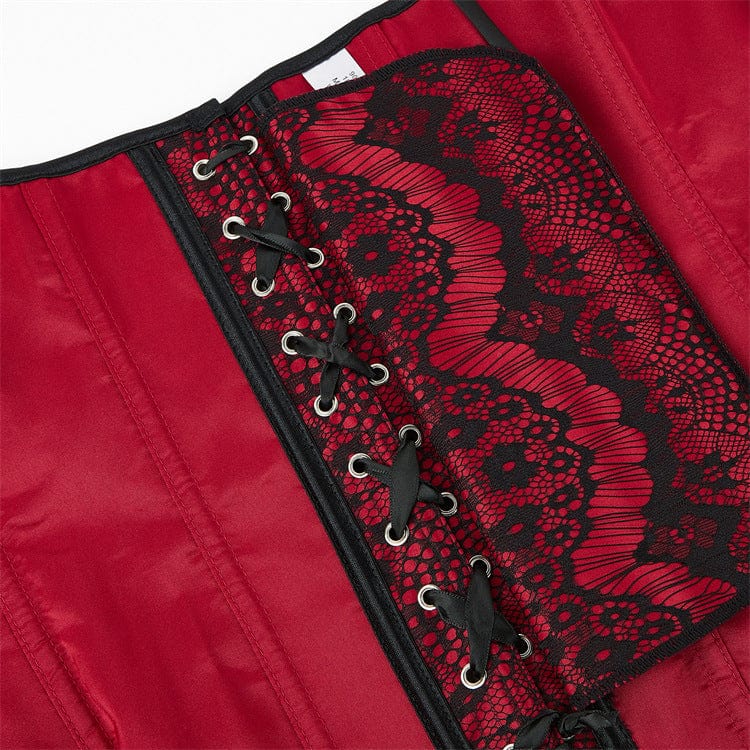 Women's Gothic Lace Splice Overbust Corset