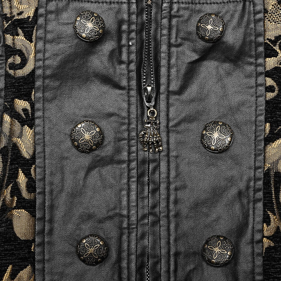 Men's Gothic Stand Collar Embossed Vest