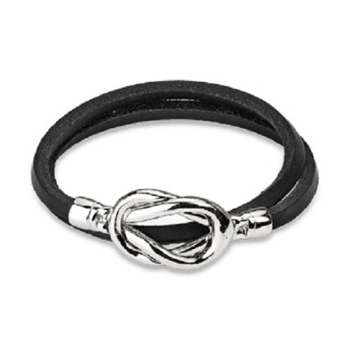 CLEARANCE - Black Leather Infinity Bracelet